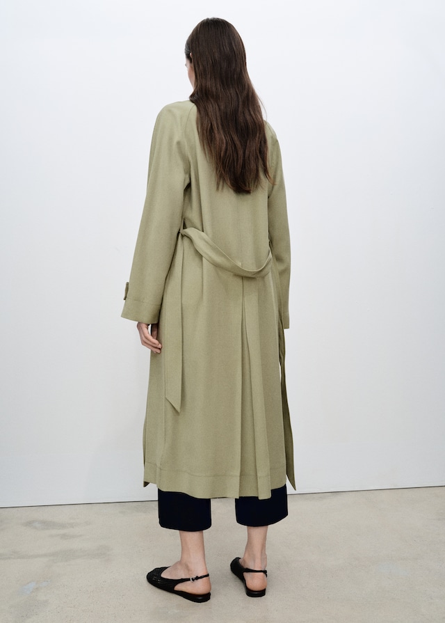 Mango Soft Trenchcoat mit Gürtel Großer Ausverkauf