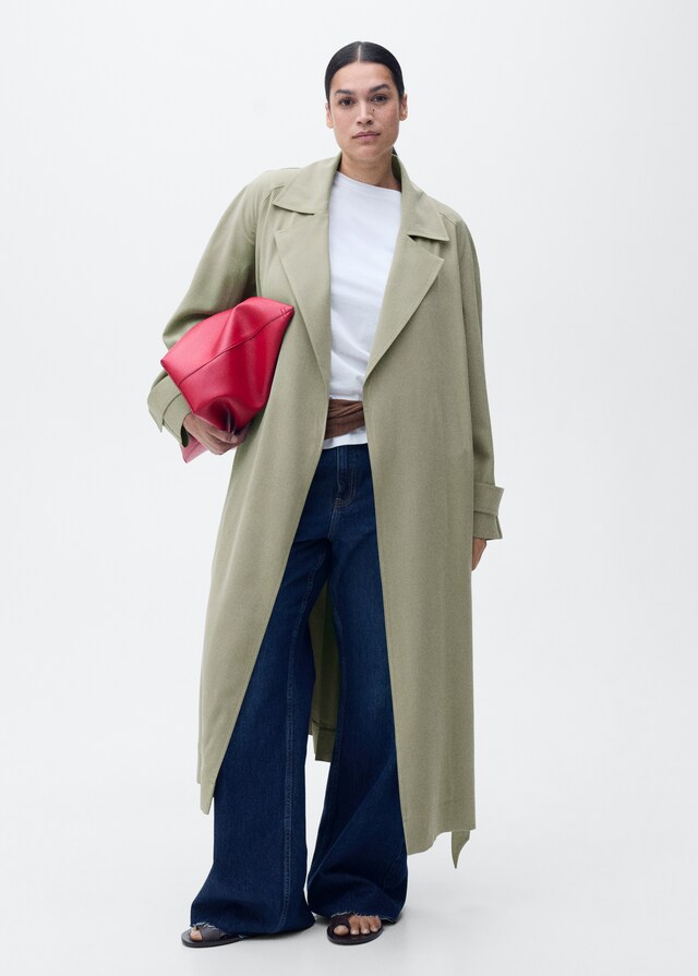 Mango Soft Trenchcoat mit Gürtel Großer Ausverkauf