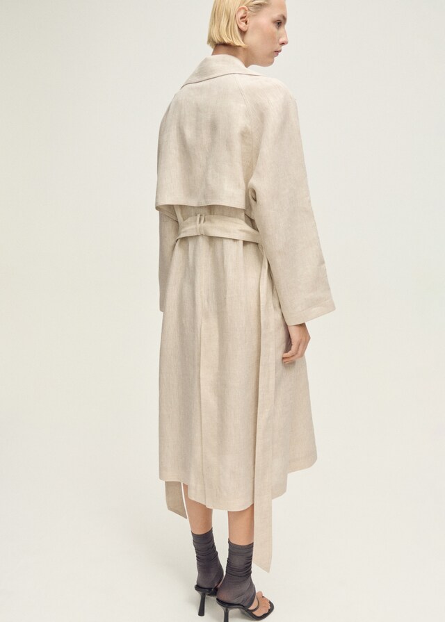 Mango Leinen-Trenchcoat mit markantem Reverskragen Flash Sale