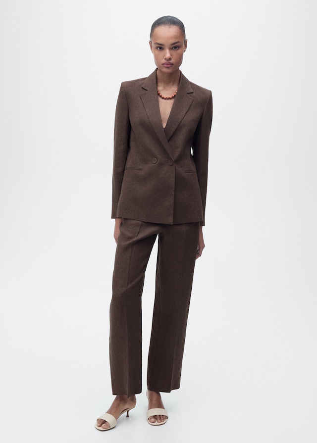 Mango Gerade Anzughose aus Leinen Online Shopping
