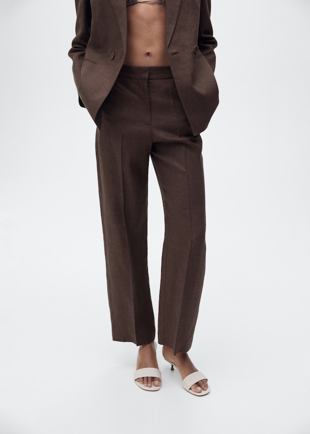 Mango Gerade Anzughose aus Leinen Online Shopping