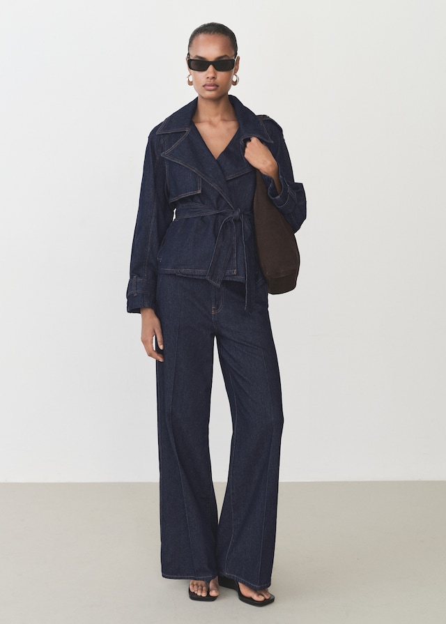 Mango High-Waist-Jeans mit weitem Bein Exklusivangebot