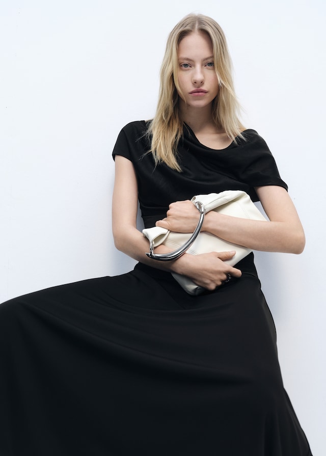Mango Drapierte Kurzarmbluse Neueste Mode