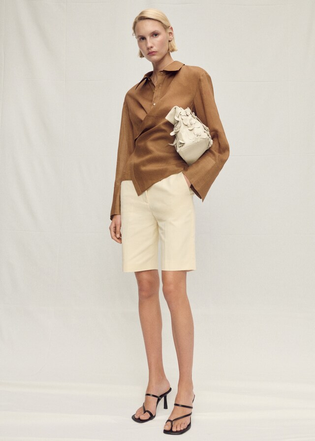 Mango Ramie-Hemd mit asymmetrischem Saum Exklusive Angebote
