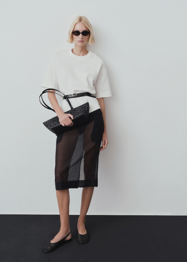 Mango Oversize Baumwoll-T-Shirt Riesige Rabatte