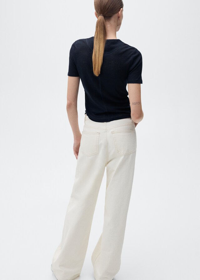 Mango Tailliertes Leinen-T-Shirt 50% Rabatt mit kostenlosem Versand