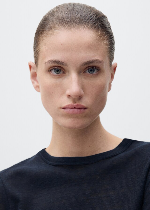 Mango Tailliertes Leinen-T-Shirt 50% Rabatt mit kostenlosem Versand
