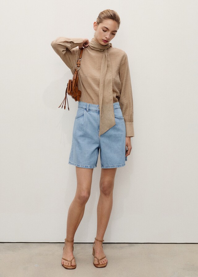 Mango Gerade Shorts mit Abnäher-Details Online