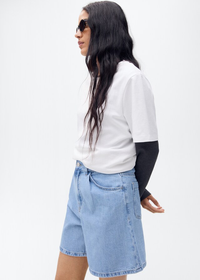 Mango Gerade Shorts mit Abnäher-Details Online