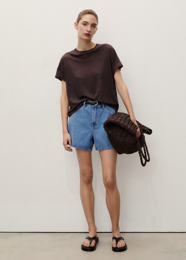 Mango Jeans-Shorts mit hoher Taille Outlet