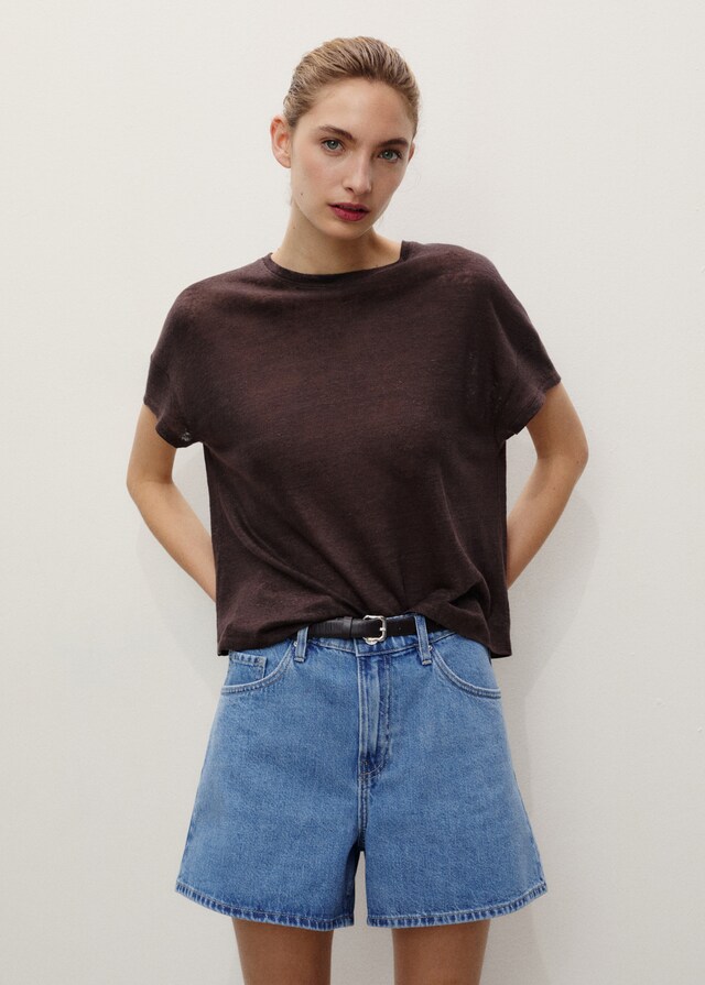 Mango Jeans-Shorts mit hoher Taille Outlet