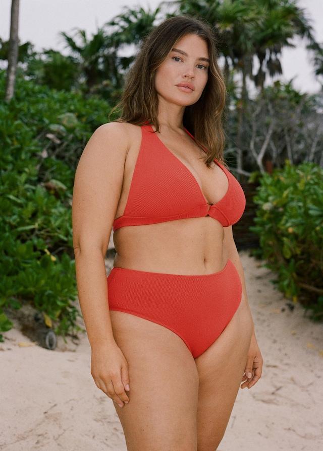 Mango Bikini-Top mit Textur und dekorativem Ring Günstiger Verkauf