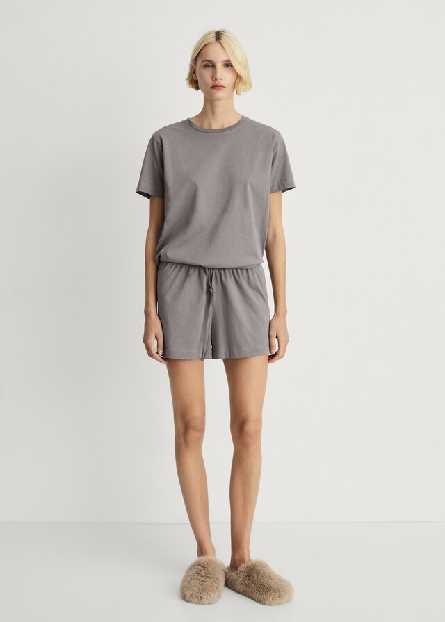 Mango Zweiteiliger kurzer Pyjama aus Baumwolle Kostenloser Versand