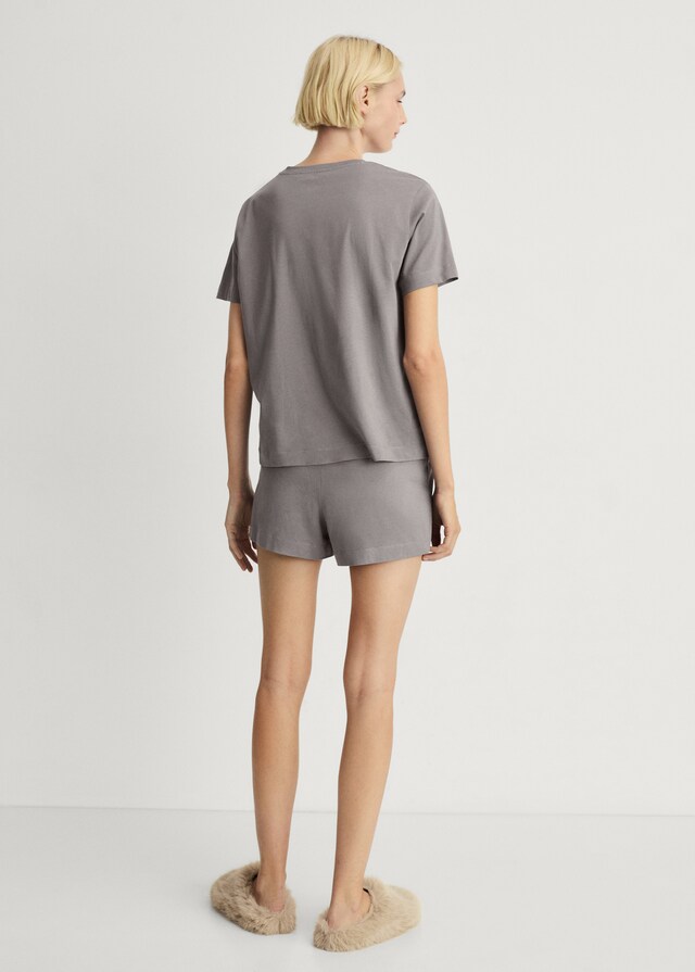 Mango Zweiteiliger kurzer Pyjama aus Baumwolle Kostenloser Versand