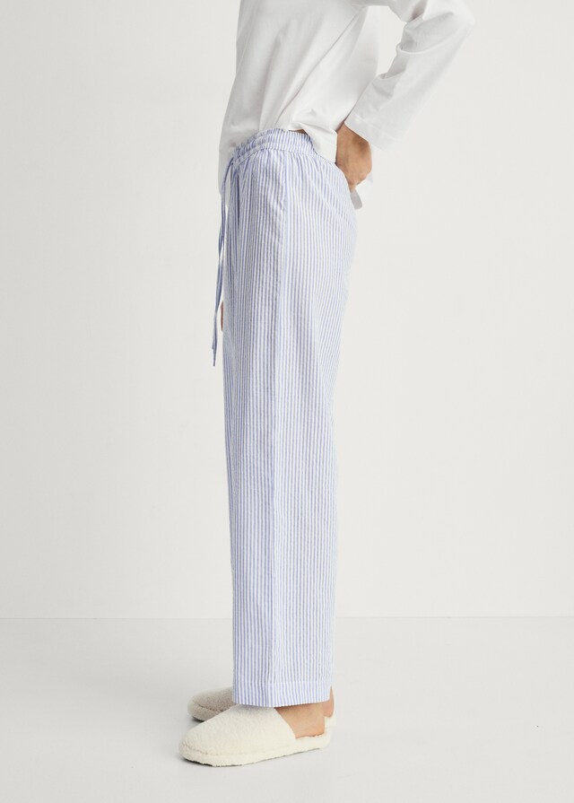Mango Zweiteiliger Pyjama mit Streifen aus Seersucker Fabrik Onlineshop