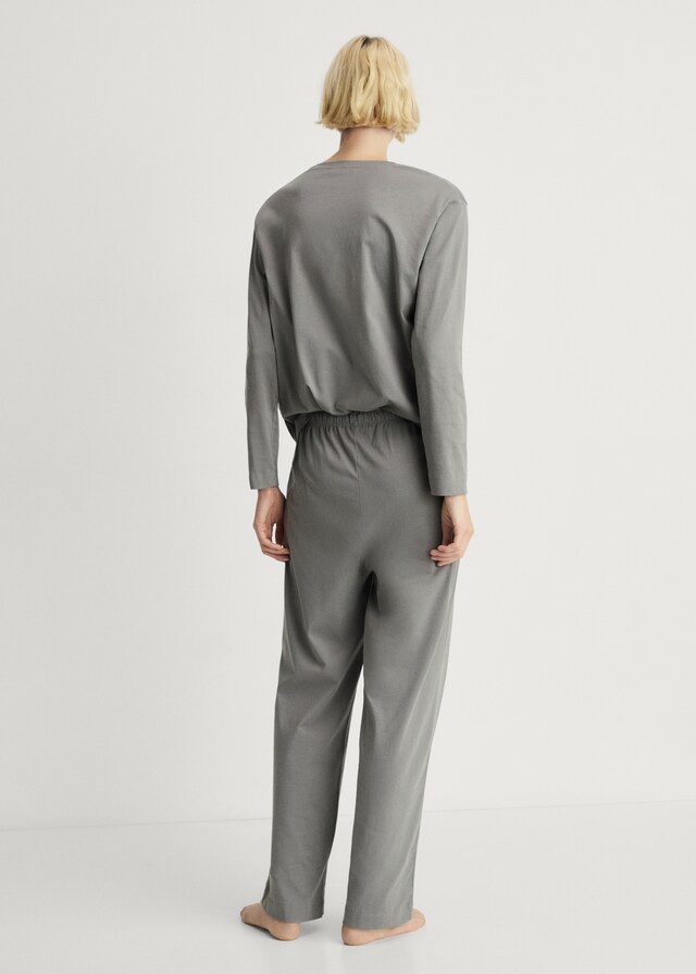 Mango Pyjama zwei Teile Baumwolle schlichtes Design Günstig kaufen
