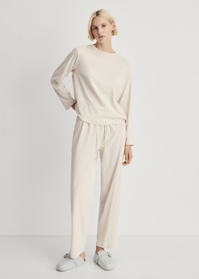 Mango Pyjama zwei Teile Baumwolle schlichtes Design Versandkostenfrei