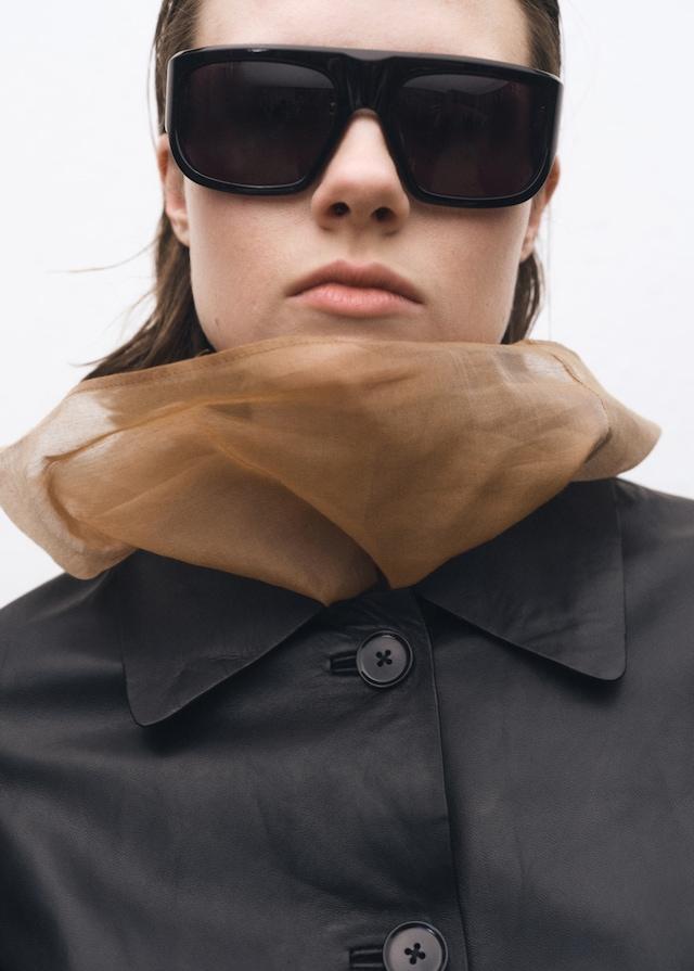 Mango Lederjacke mit Knöpfen Flash Sale