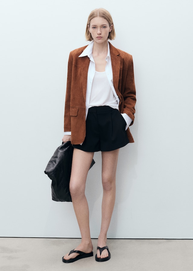 Mango Gerader Wildleder-Blazer Online Shopping
