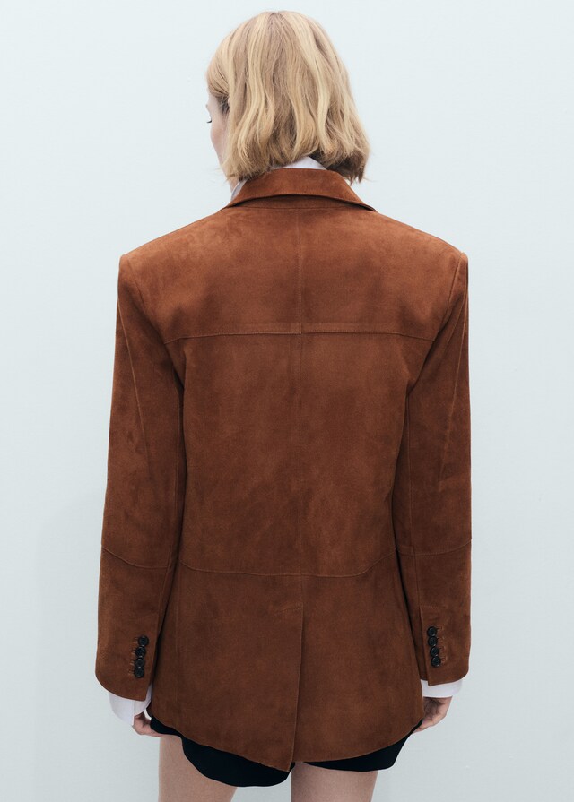 Mango Gerader Wildleder-Blazer Online Shopping