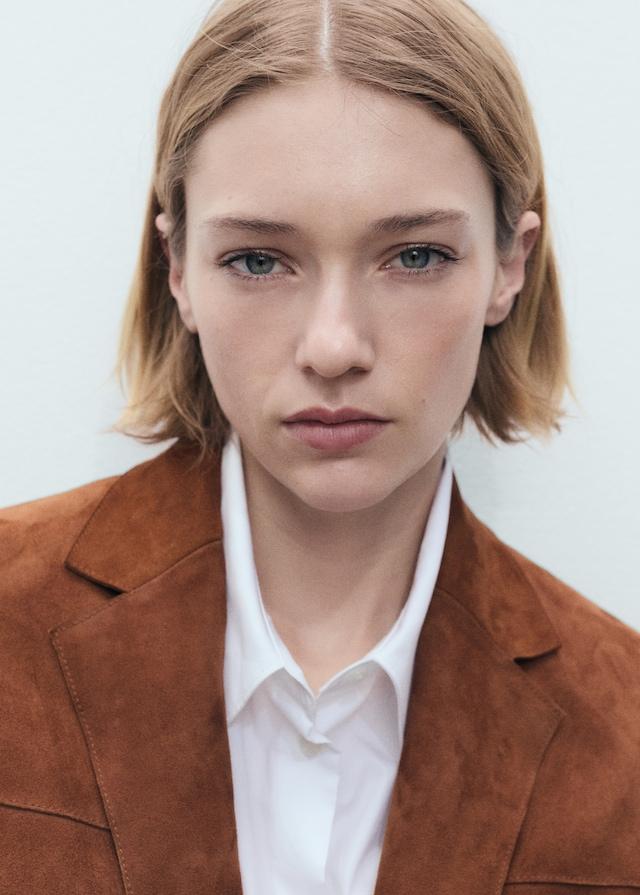 Mango Gerader Wildleder-Blazer Online Shopping