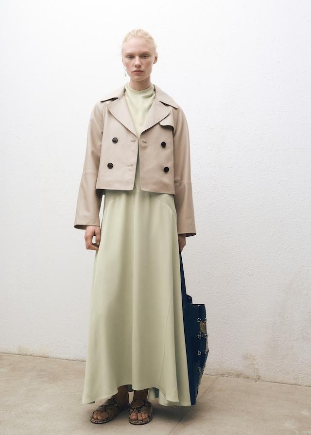 Mango Kurzer Leder-Trenchcoat Exklusivangebot