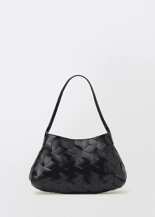 Mango Schultertasche aus Leder in Flecht-Optik Osterangebot