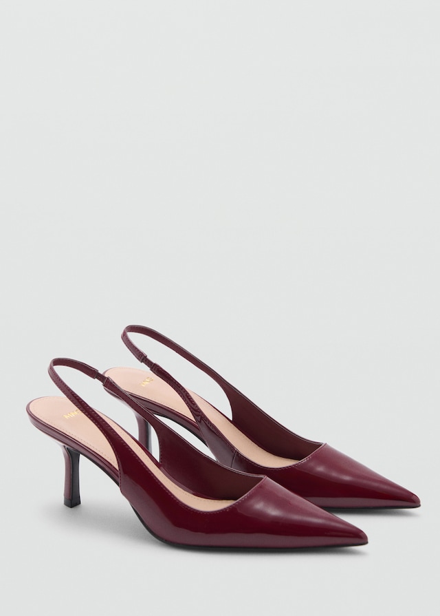 Mango Spitz zulaufender Schuh mit Lackleder-Effekt Lagerräumung
