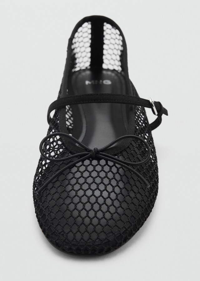 Mango Mesh-Ballerina mit Schnallenriemen Zeitlich begrenztes Angebot