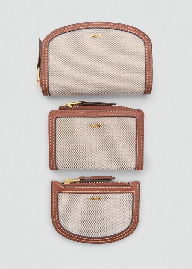 Mango Brieftasche mit Klappe aus kontrastierendem Canvas Begrenzte Freigabe