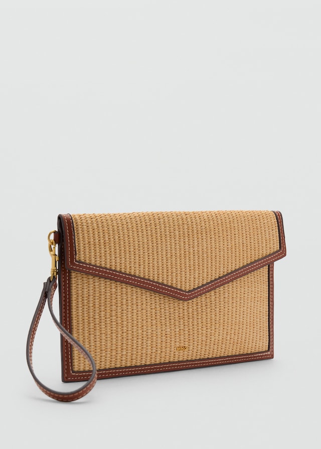 Mango Pochette mit Raffiabast-Effekt Letzte 2 Tage