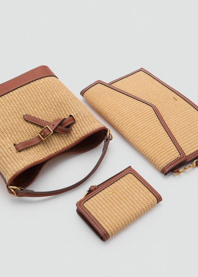 Mango Pochette mit Raffiabast-Effekt Letzte 2 Tage