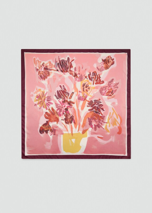 Mango Satiniertes Halstuch mit Blumenprint Zeitbegrenzte Promotion