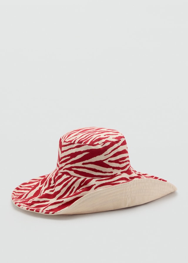 Mango Wendbarer Bucket Hat mit Zebramotiv Clearance-Verkauf
