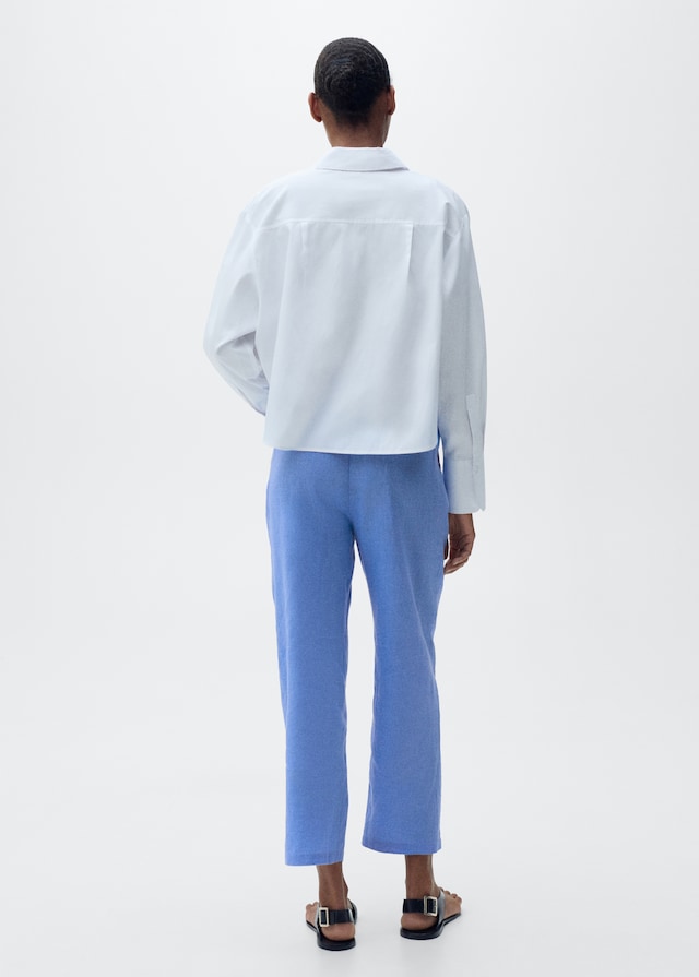 Mango Gerade Leinenhose Rabatt