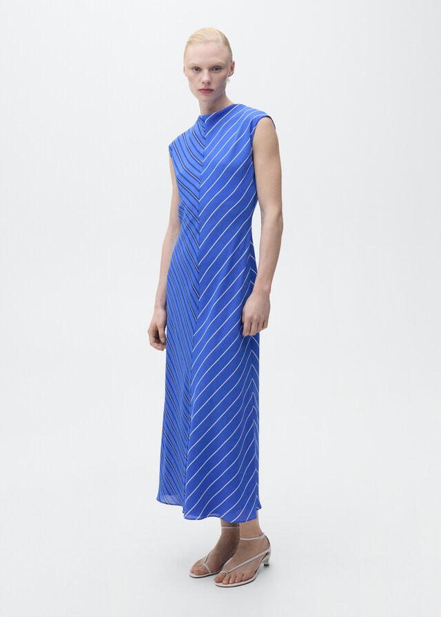Mango Evasé-Kleid mit kombinierten Streifen Begrenztes Angebot