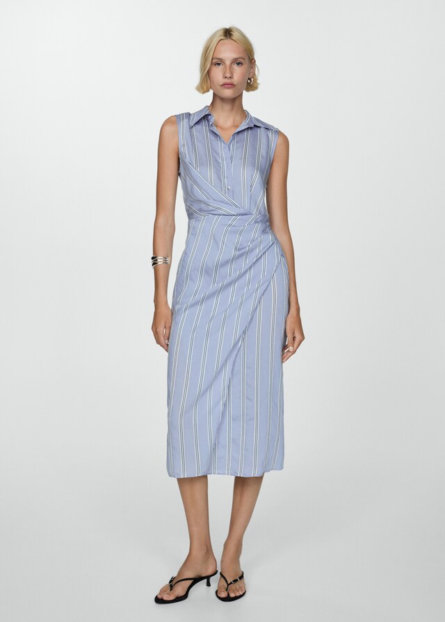 Mango Drapiertes Hemdblusenkleid Online Shopping