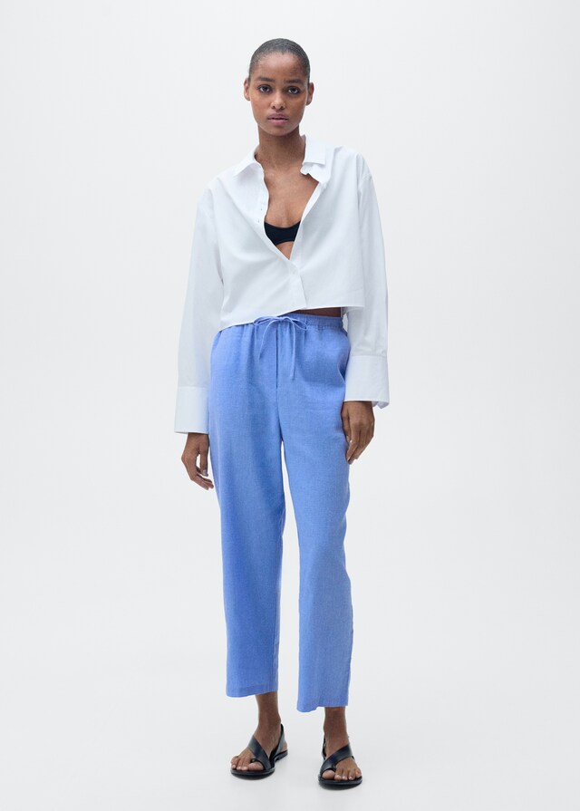 Mango Gerade Leinenhose Online Outlet