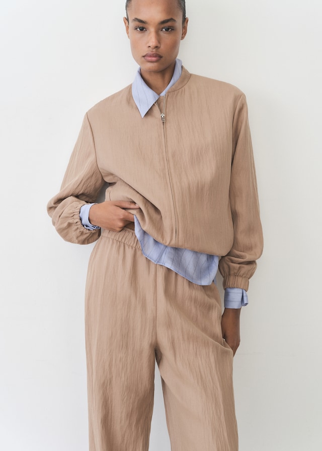 Mango Gerade Lyocell-Hose mit Struktur Zeitlich begrenztes Angebot