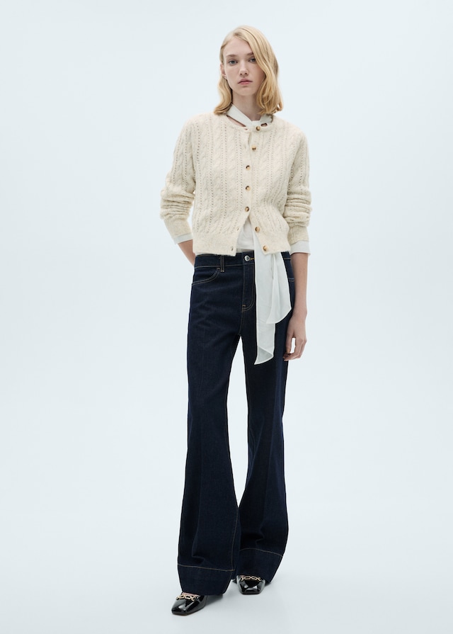 Mango Zopfmuster-Cardigan mit Ajourdetails Tägliche Deals
