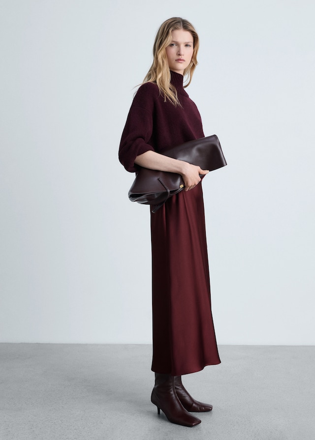 Mango Midirock mit Satin-Effekt Super Sparpreis
