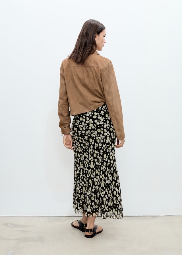 Mango Langer ausgestellter Rock mit Blumen Wochenangebot
