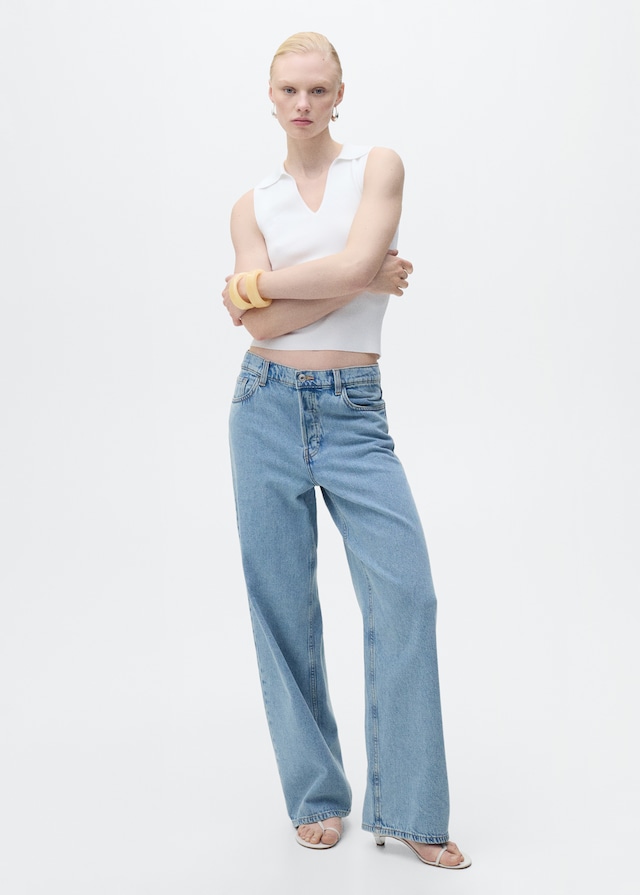 Mango Strick-Top mit Poloshirt-Kragen Bis zu 65% Rabatt