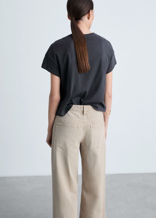 Mango Gemustertes Baumwoll-T-Shirt Kostenloser Versand international