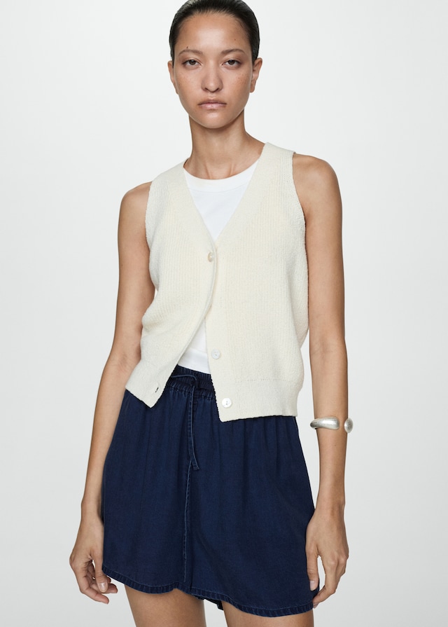 Mango Lyocell-Shorts mit Stretchbund Outlet