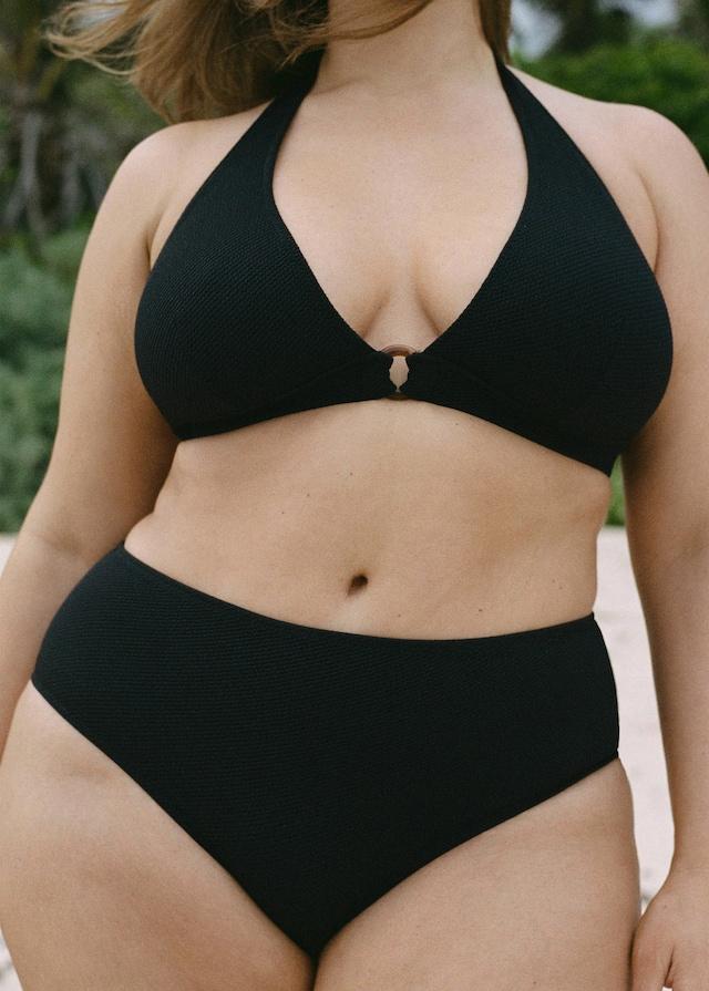 Mango Bikini-Slip mit hoher Taille aus Ripp Angebote