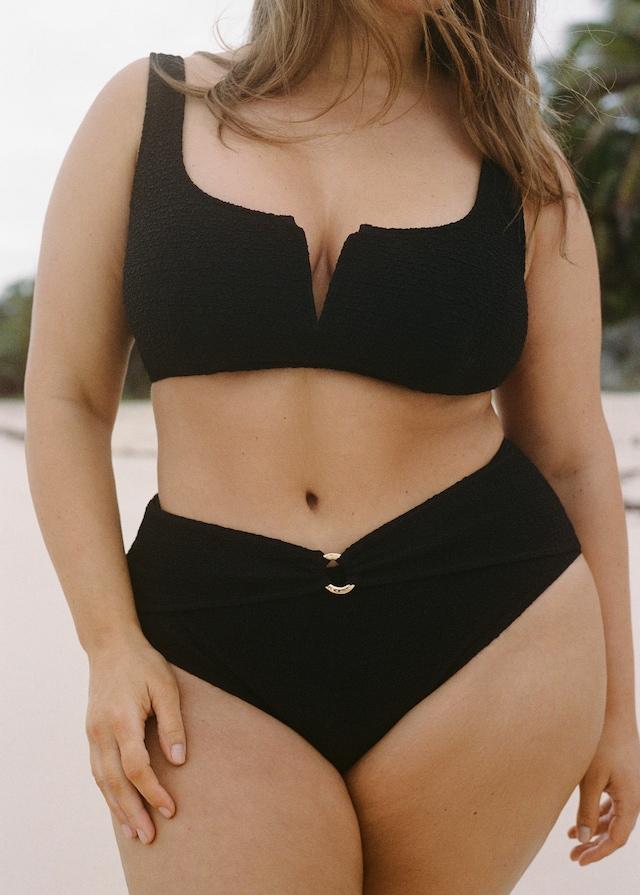 Mango Hochtaillierter Bikini-Slip mit Frottee-Effekt Schlussverkauf