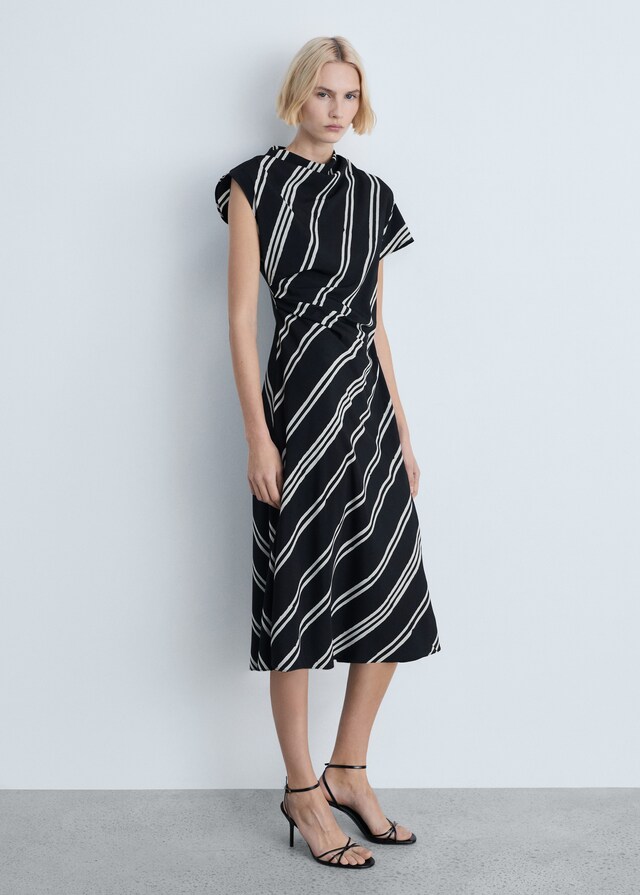 Mango Midikleid mit Streifenmuster Großer Ausverkauf
