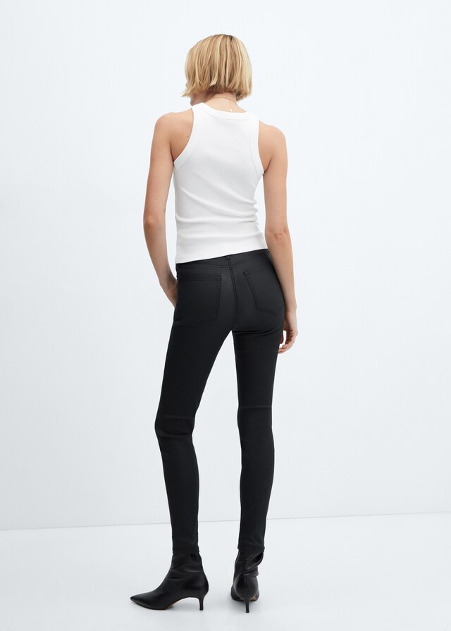 Mango Skinny Coated-Jeans mit hohem Bund Online Shopping