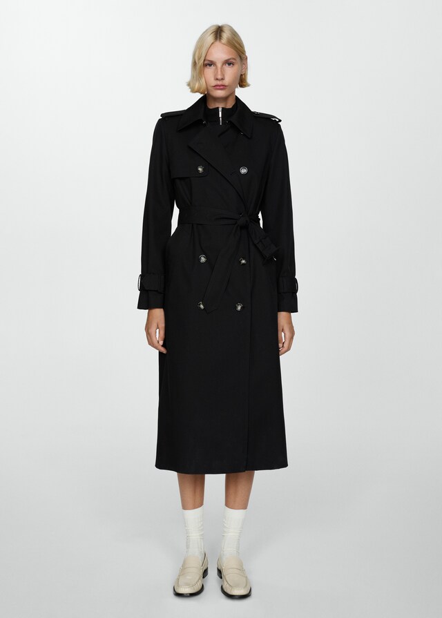 Mango Zweireihiger Baumwoll-Trenchcoat Muttertagsangebot